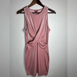 Guess‎ Blush Velour Velvet Twist-Front Bodycon Mini Dress Size Medium